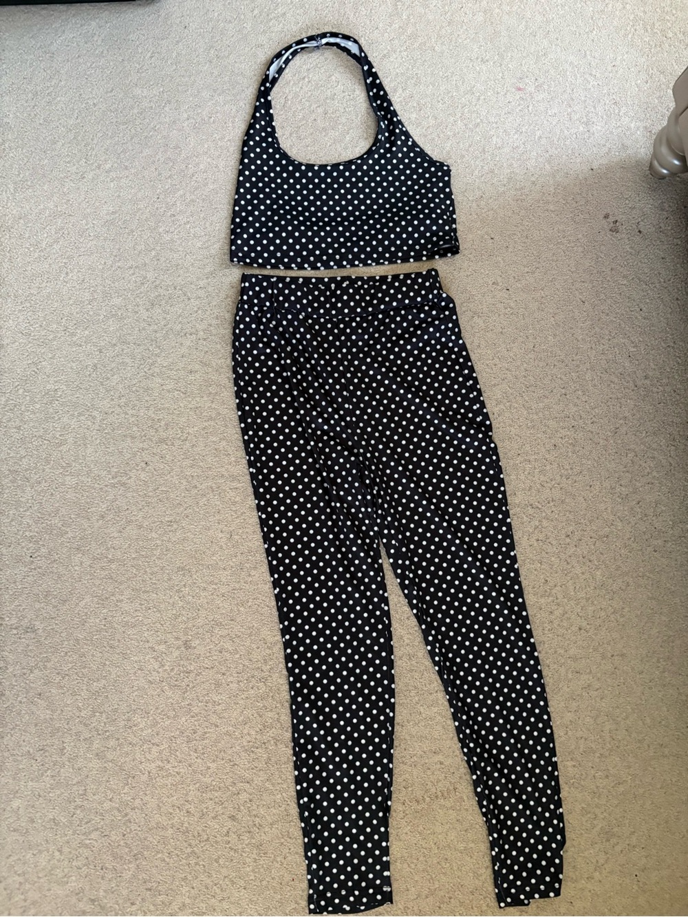 Polka Dot High-Waist Leggings - Black/White